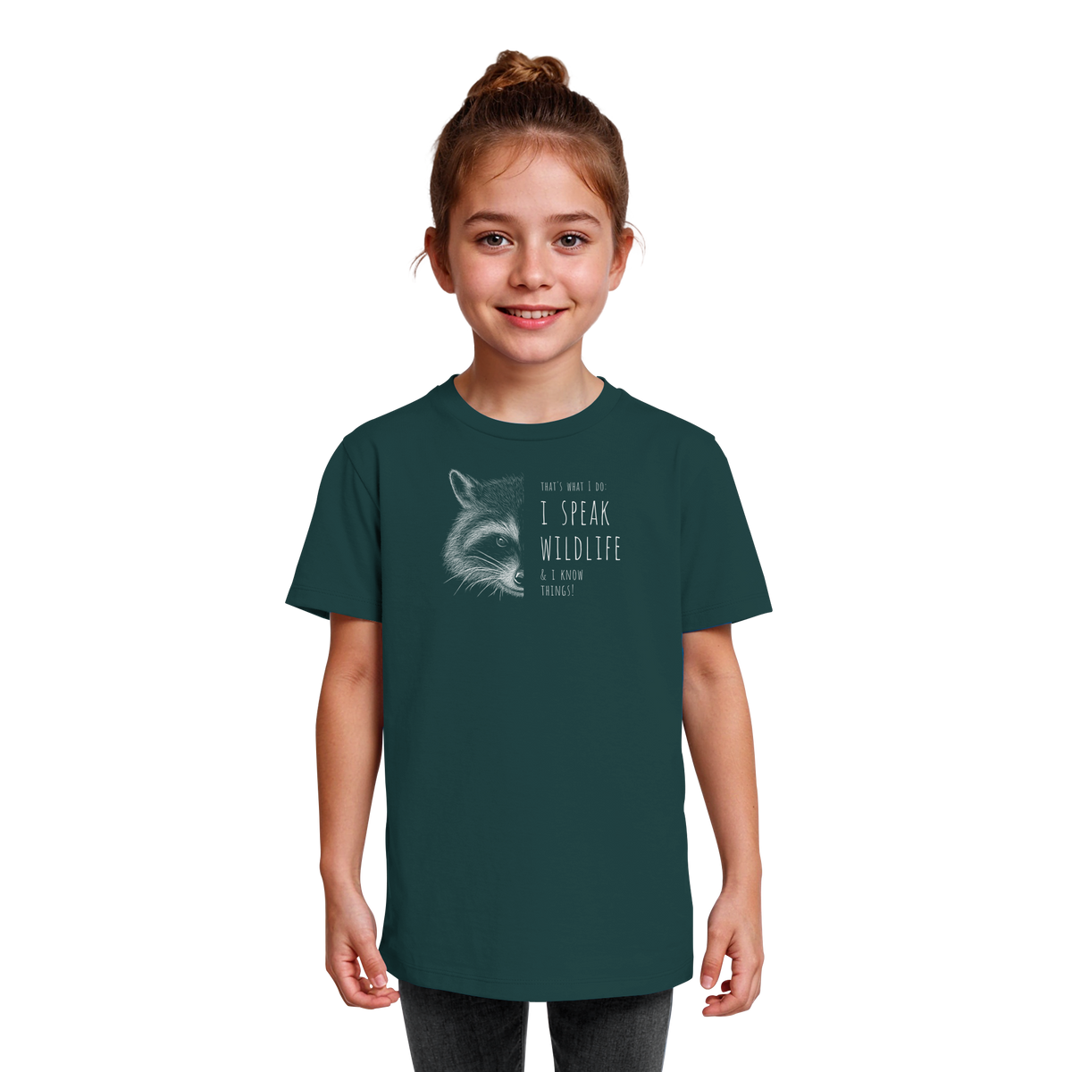 I Speak Wildlife And I Know Waschbär - Kids Organic Shirt
