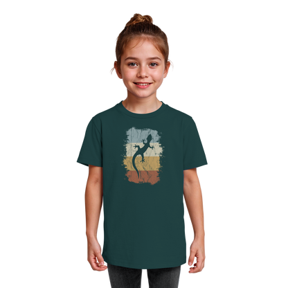 Retro Gecko Salamander Silhouette - Kids Organic Shirt