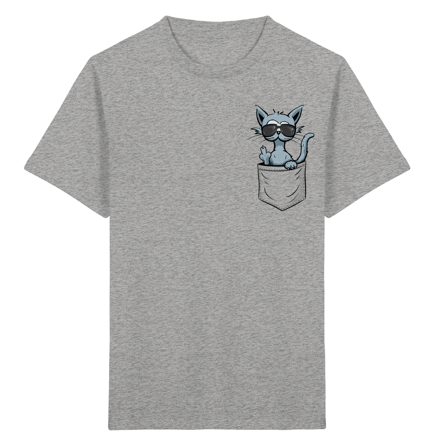 "Fuck Off" Mittelfinger Katze in der Tasche - Kids Organic Shirt