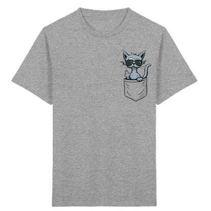 "Fuck Off" Mittelfinger Katze in der Tasche - Kids Organic Shirt