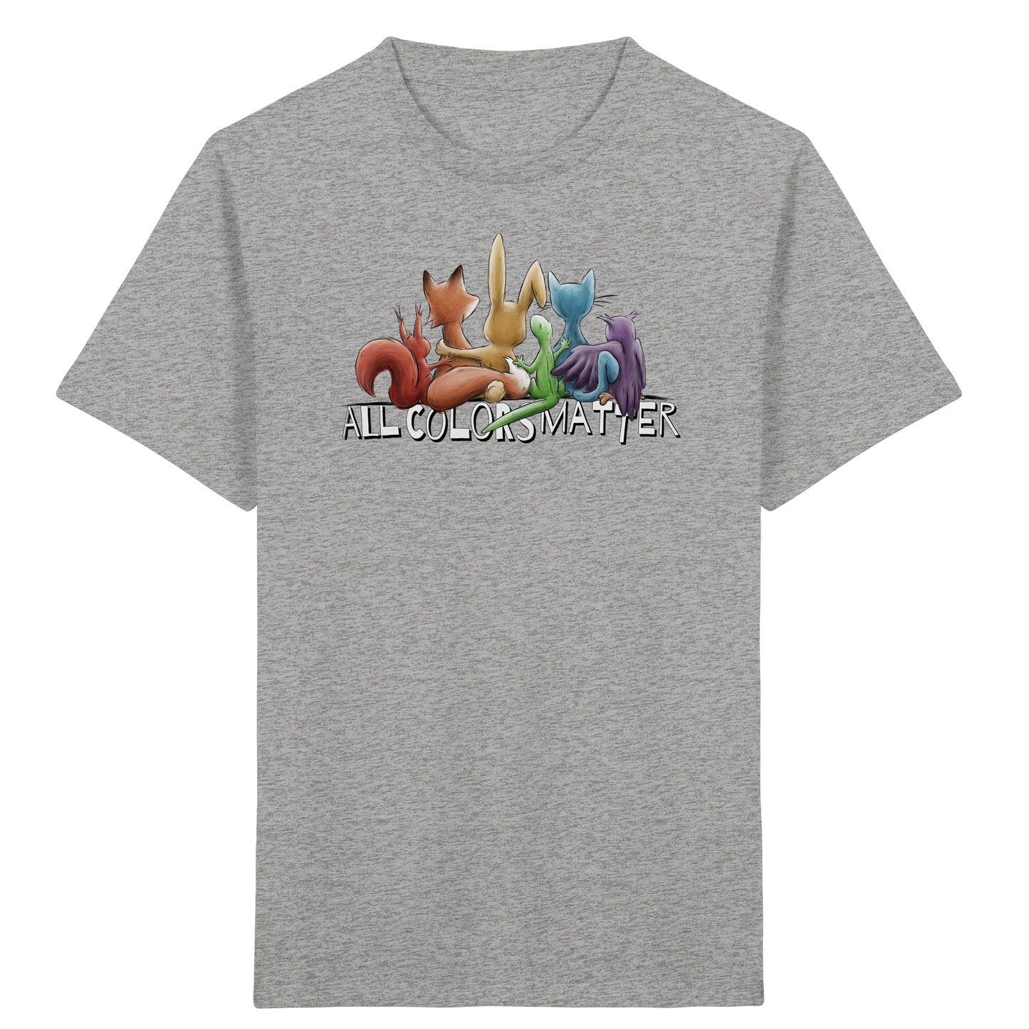 All Colors Matter! Regenbogen Tiere für Vielfalt - Kids Organic Shirt