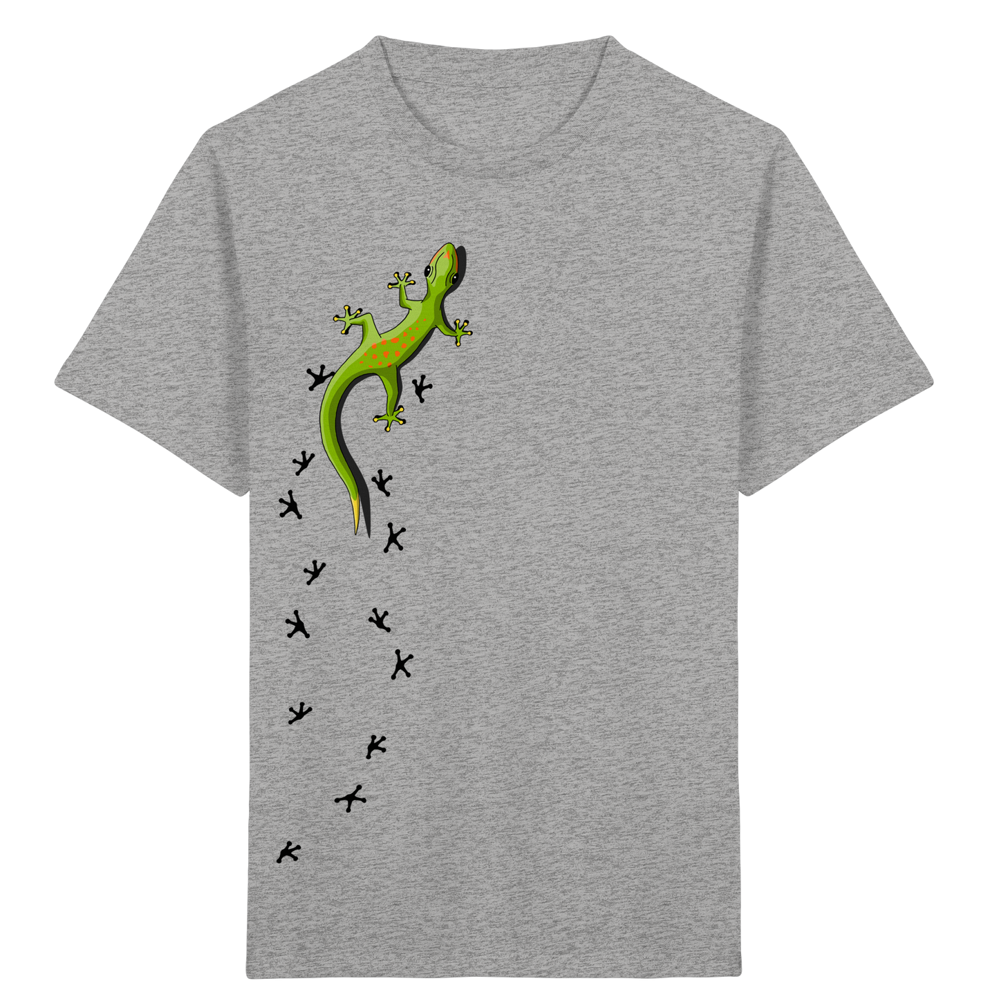 Kletternder Gecko mit Spuren - Kids Organic Shirt