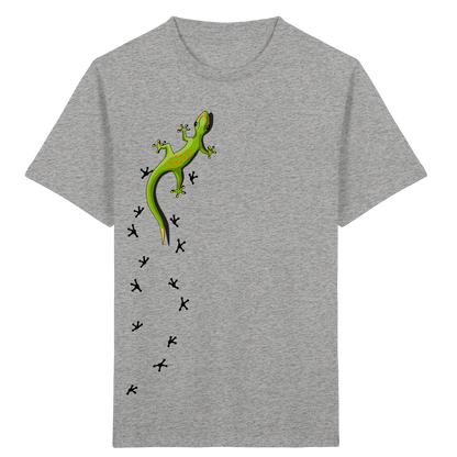Kletternder Gecko mit Spuren - Kids Organic Shirt