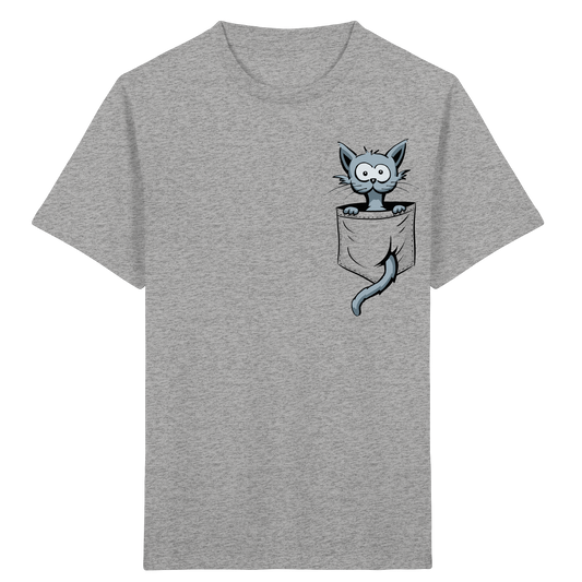 Verrückte Katze in Deiner Brust-Tasche - Kids Organic Shirt