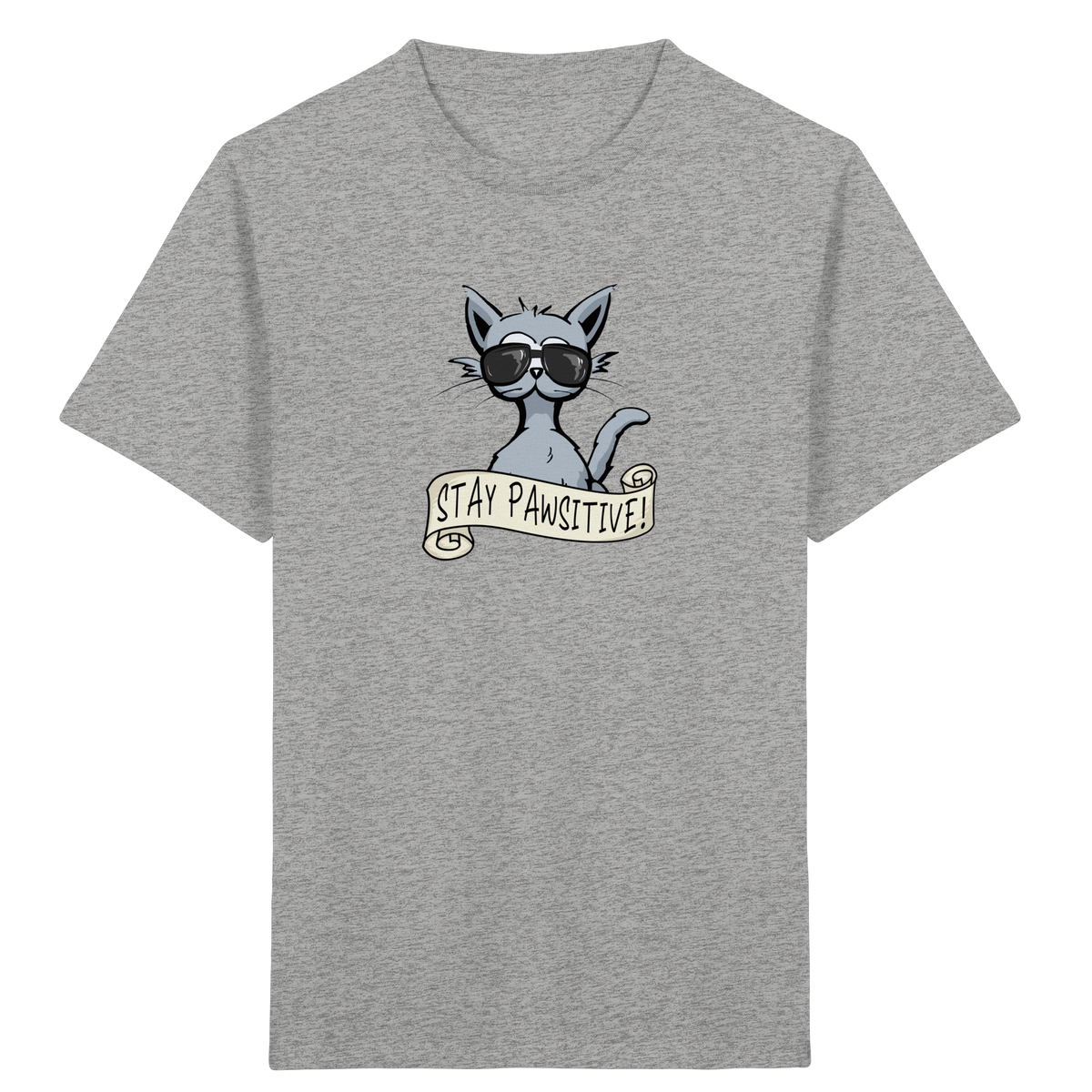 Stay Pawsitive Bleib lässig Hipster Katze - Kids Organic Shirt