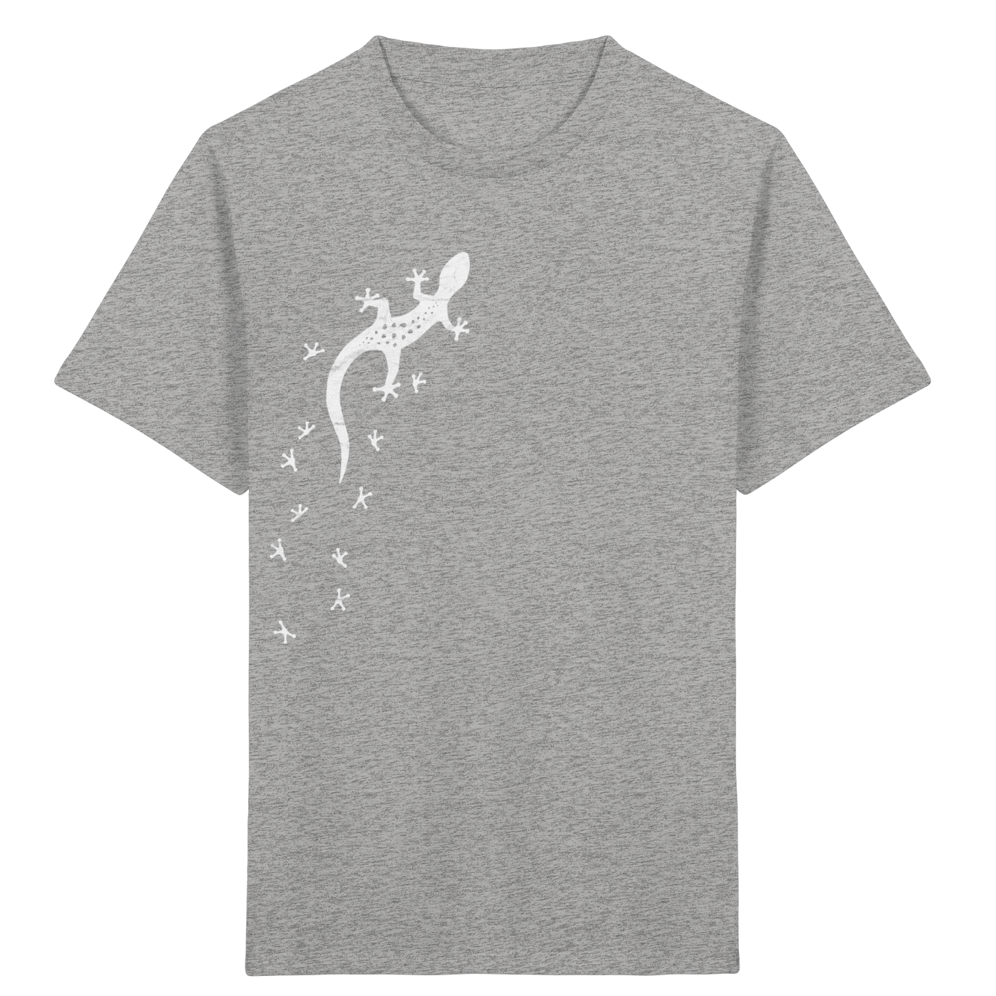 Gecko Eidechse Silhouette hell - Kids Organic Shirt