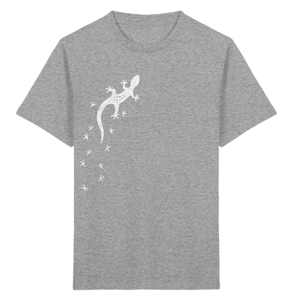 Gecko Eidechse Silhouette hell - Kids Organic Shirt