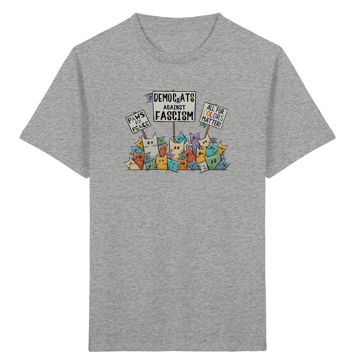 Demo-Katzen gegen Faschismus und für Vielfalt - Kids Organic Shirt