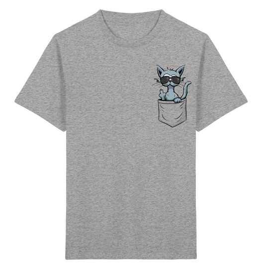 "Fuck Off" Mittelfinger Katze in der Tasche - Kids Organic Shirt