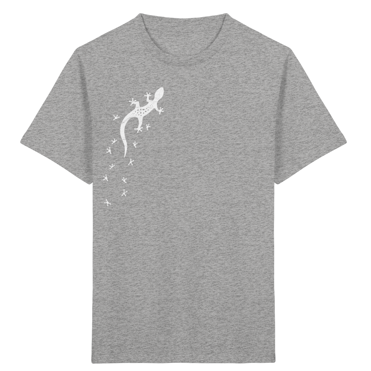 Gecko Eidechse Silhouette hell - Kids Organic Shirt
