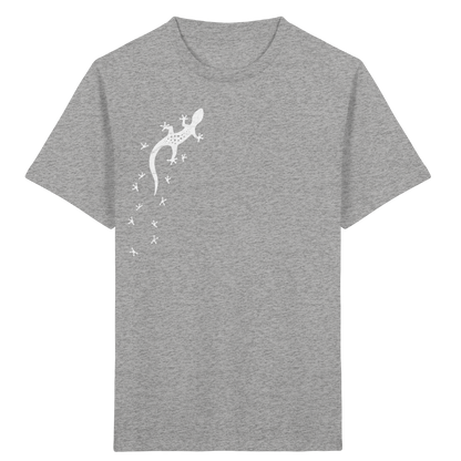 Gecko Eidechse Silhouette hell - Kids Organic Shirt
