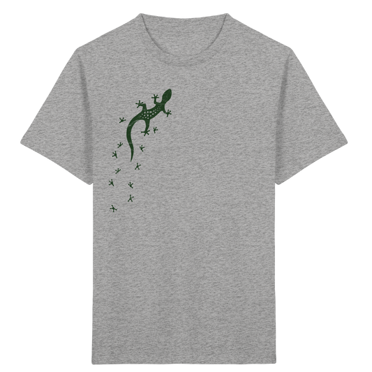 Gecko Eidechse Silhouette dunkel - Kids Organic Shirt