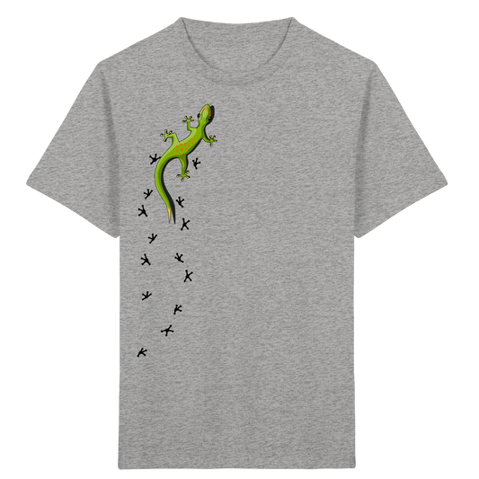 Kletternder Gecko mit Spuren - Kids Organic Shirt