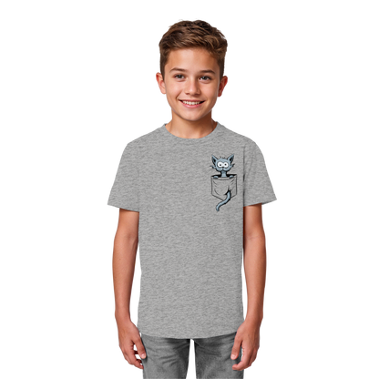 Verrückte Katze in Deiner Brust-Tasche - Kids Organic Shirt