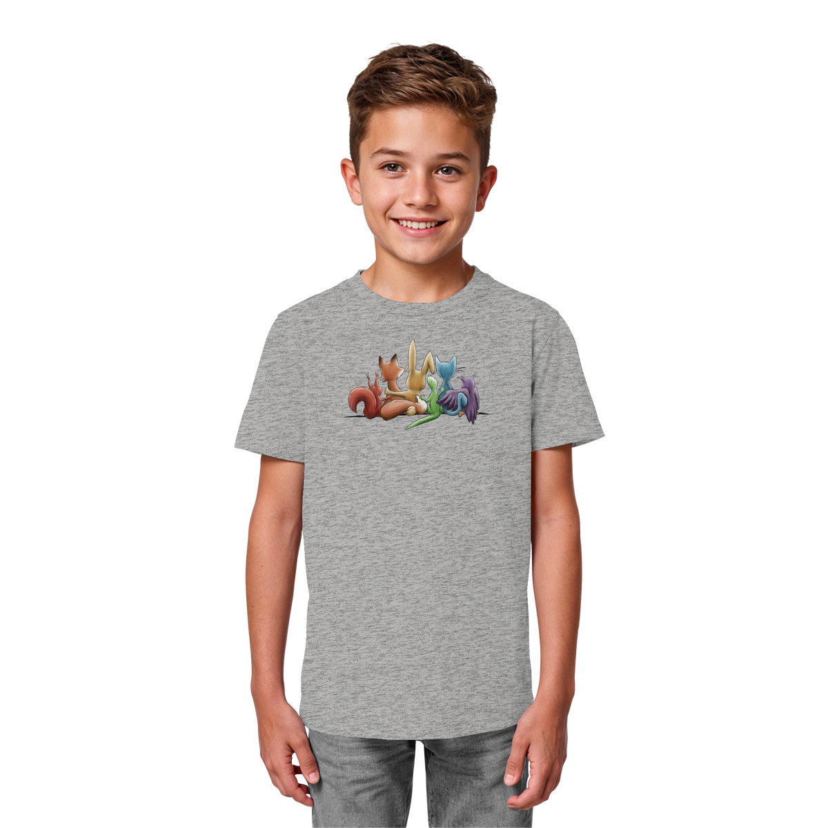 Regenbogen Tiere für Freundschaft, Toleranz und Vielfalt - Kids Organic Shirt