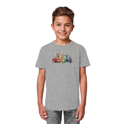 Regenbogen Tiere für Freundschaft, Toleranz und Vielfalt - Kids Organic Shirt