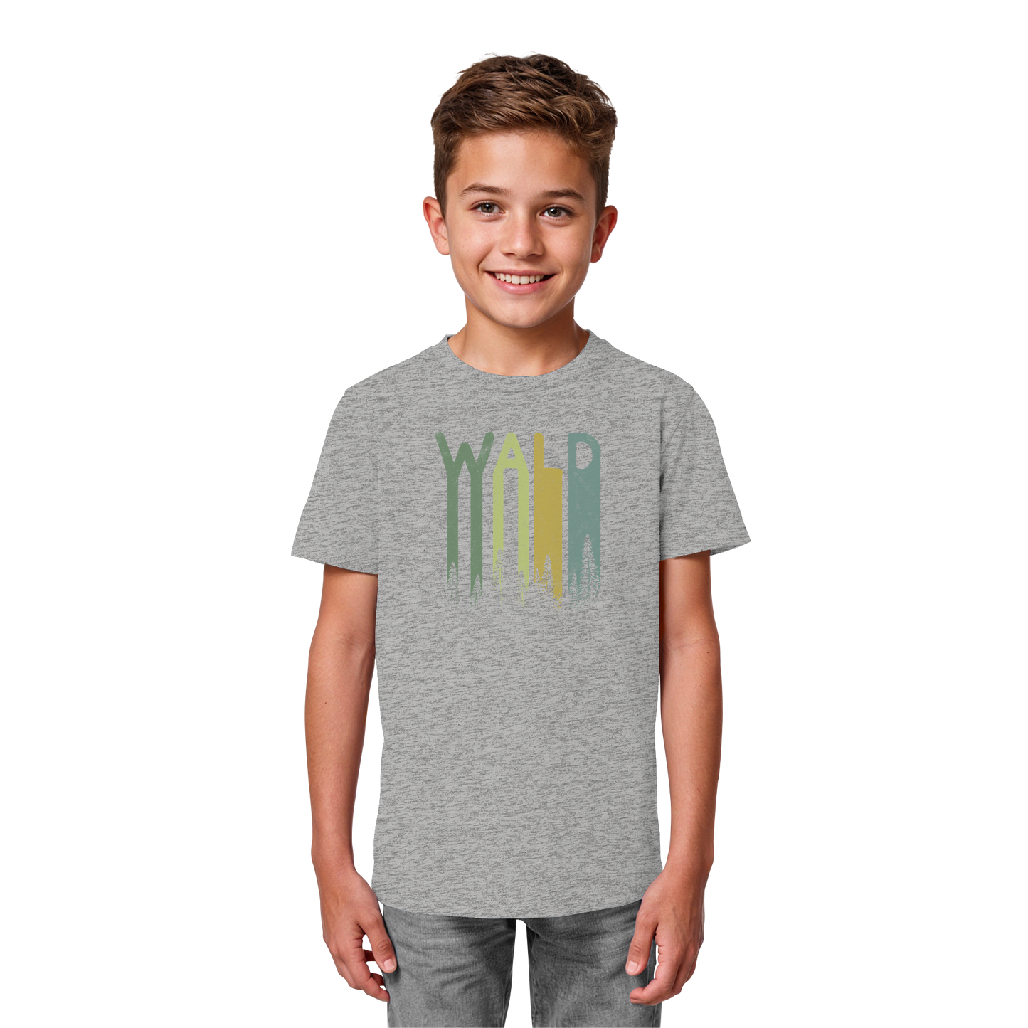 Wald Retro Forst Schriftzug - Kids Organic Shirt