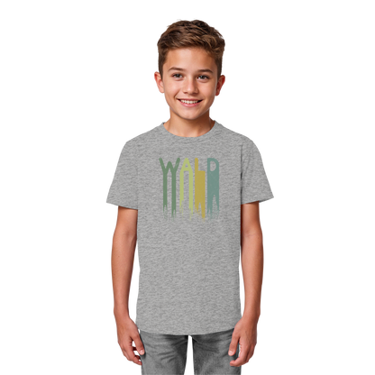Wald Retro Forst Schriftzug - Kids Organic Shirt