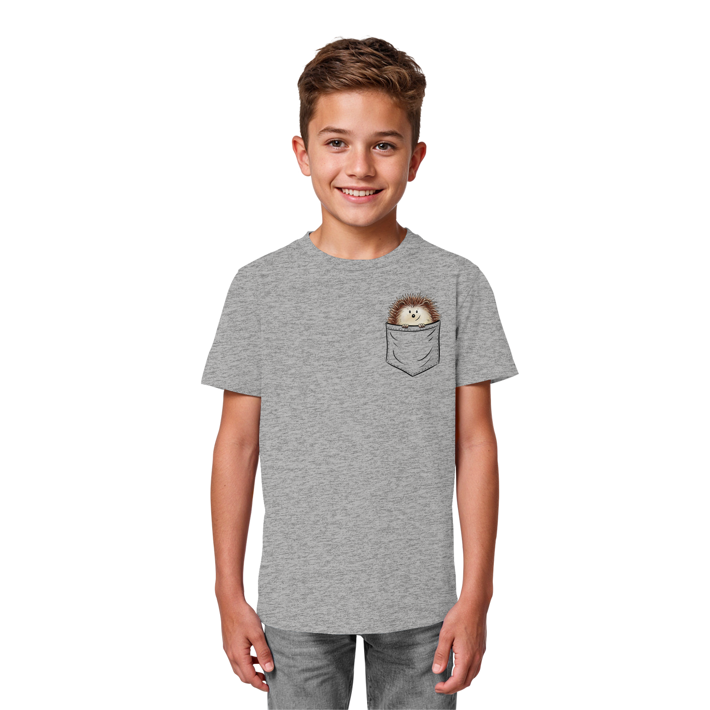 Lustiger Igel in Deiner Brust-Tasche - Kids Organic Shirt