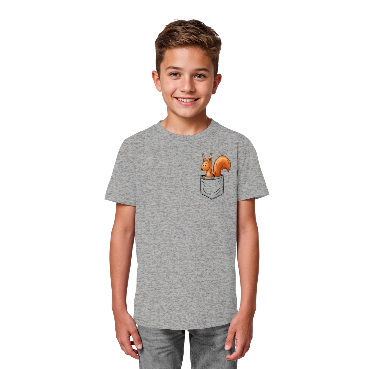 Lässiges Eichhörnchen In Tasche - Kids Organic Shirt