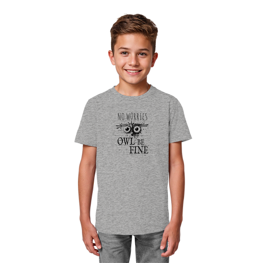 Owl Be Fine Street Art Eule - Kids Organic Shirt