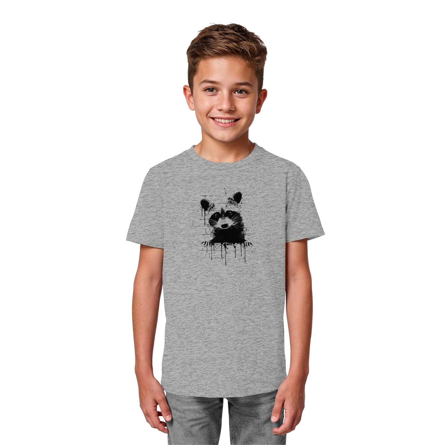 Funky Street Art Waschbär - Kids Organic Shirt
