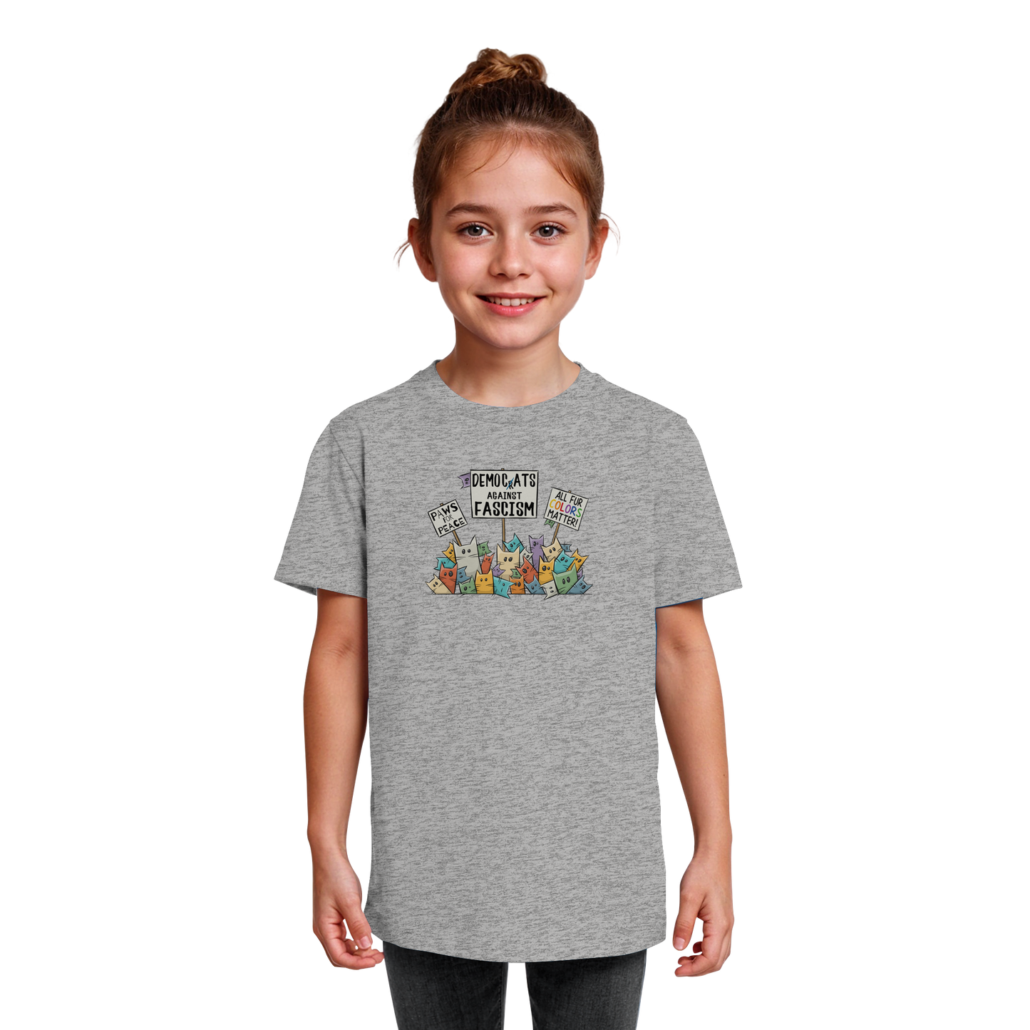 Demo-Katzen gegen Faschismus und für Vielfalt - Kids Organic Shirt