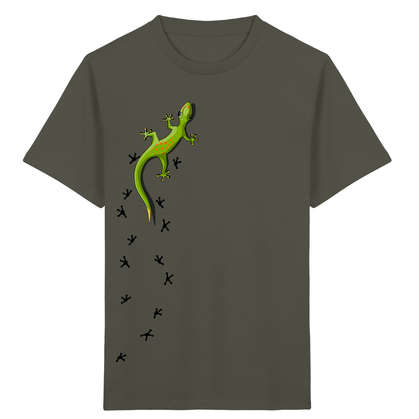 Kletternder Gecko mit Spuren - Kids Organic Shirt