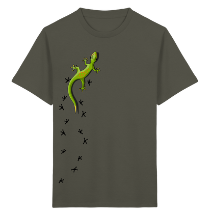Kletternder Gecko mit Spuren - Kids Organic Shirt