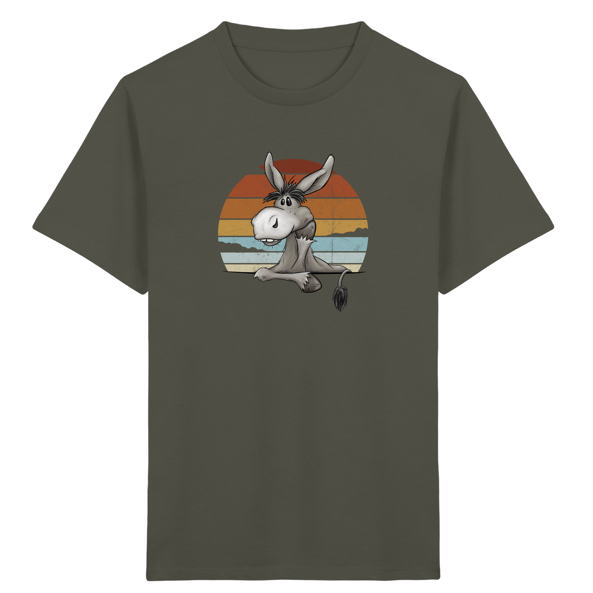 Lässiges Maultier Retro Esel - Kids Organic Shirt
