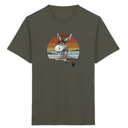 Lässiges Maultier Retro Esel - Kids Organic Shirt