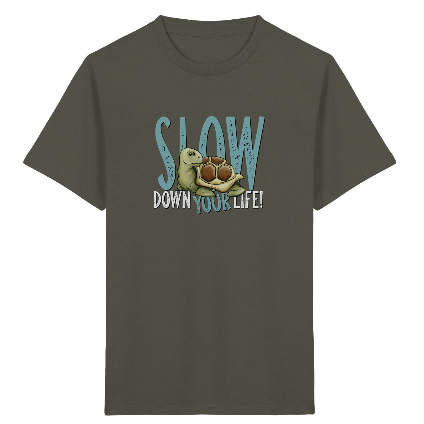Slow Down Your Life Schildkröte - Kids Organic Shirt