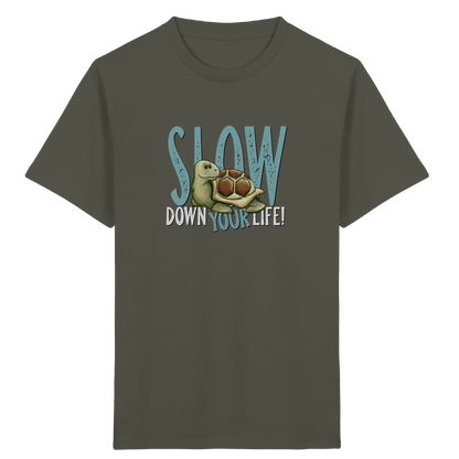 Slow Down Your Life Schildkröte - Kids Organic Shirt