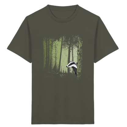 frecher Dachs im Zwielicht Wald - Kids Organic Shirt