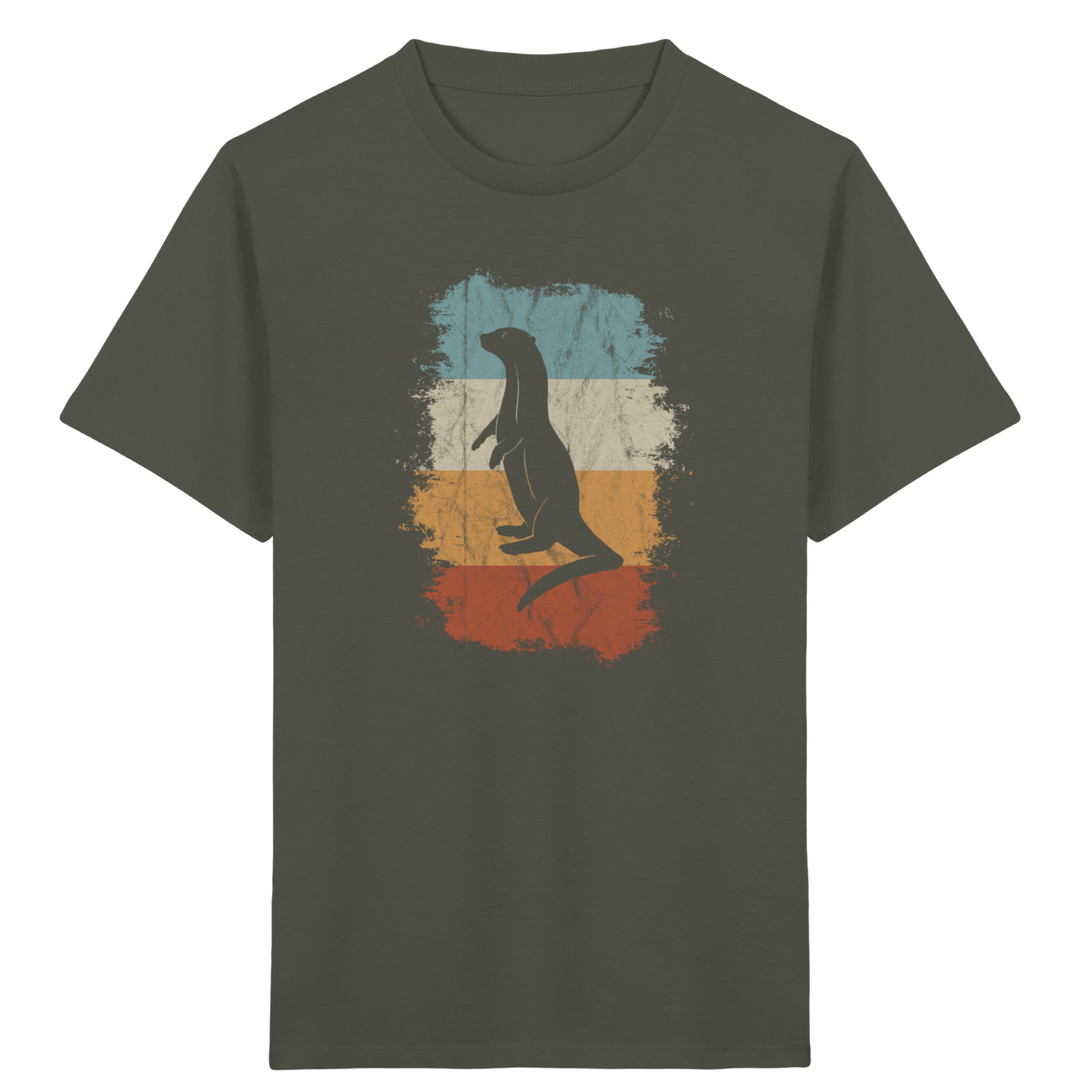 Retro Otter Fischotter Silhouette - Kids Organic Shirt