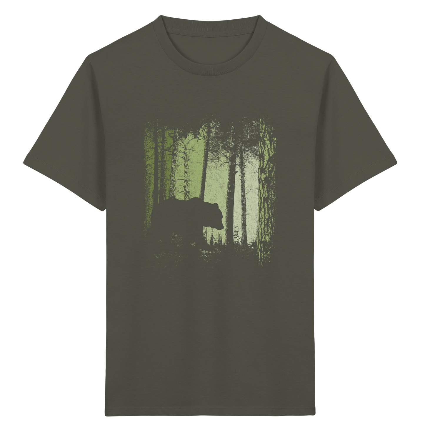Braunbär im Zwielicht Wald - Kids Organic Shirt