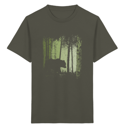 Braunbär im Zwielicht Wald - Kids Organic Shirt