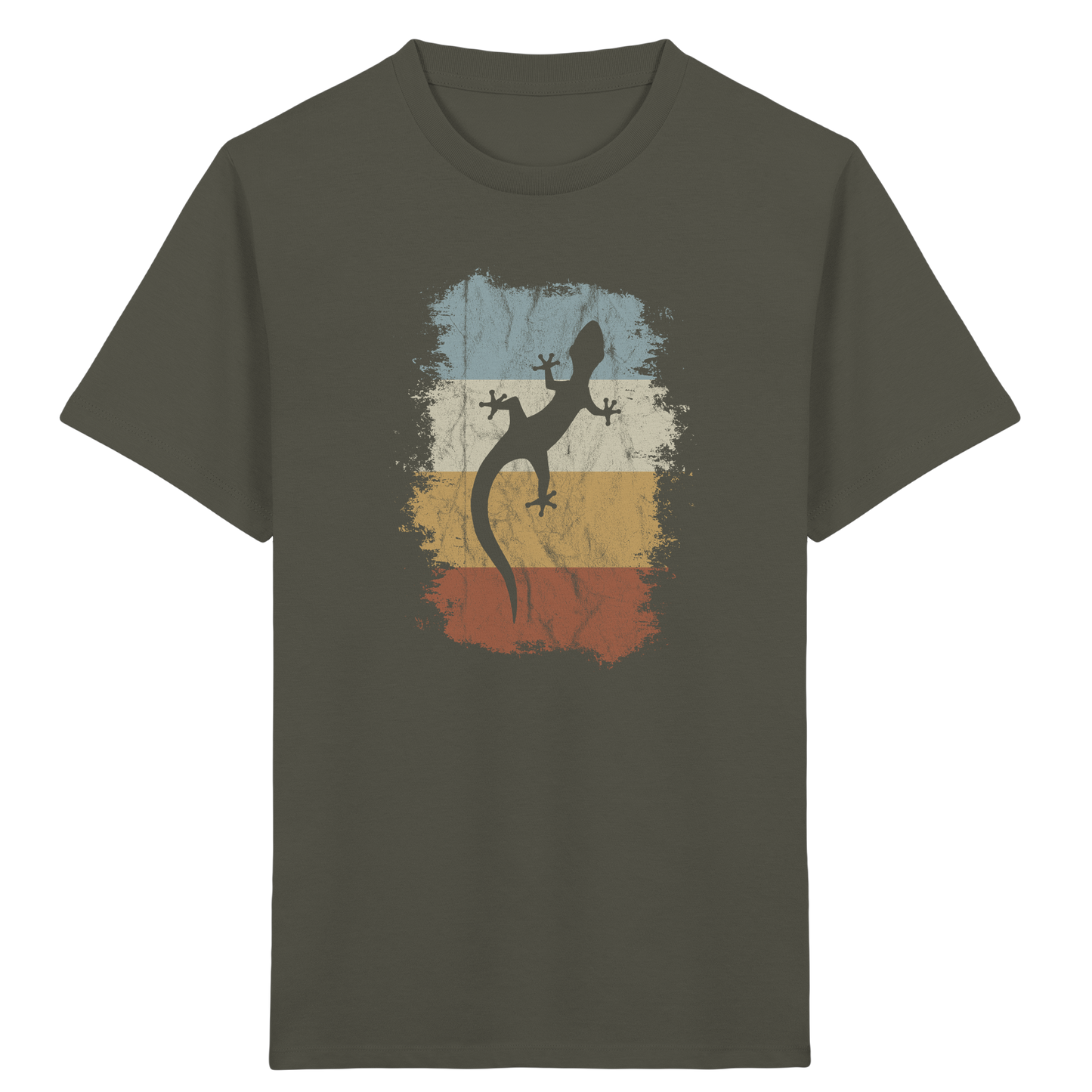 Retro Gecko Salamander Silhouette - Kids Organic Shirt