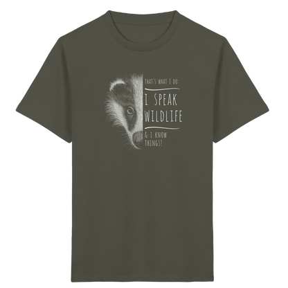 I Speak Wildlife And I Know Things! Dachs - Kids Organic Shirt