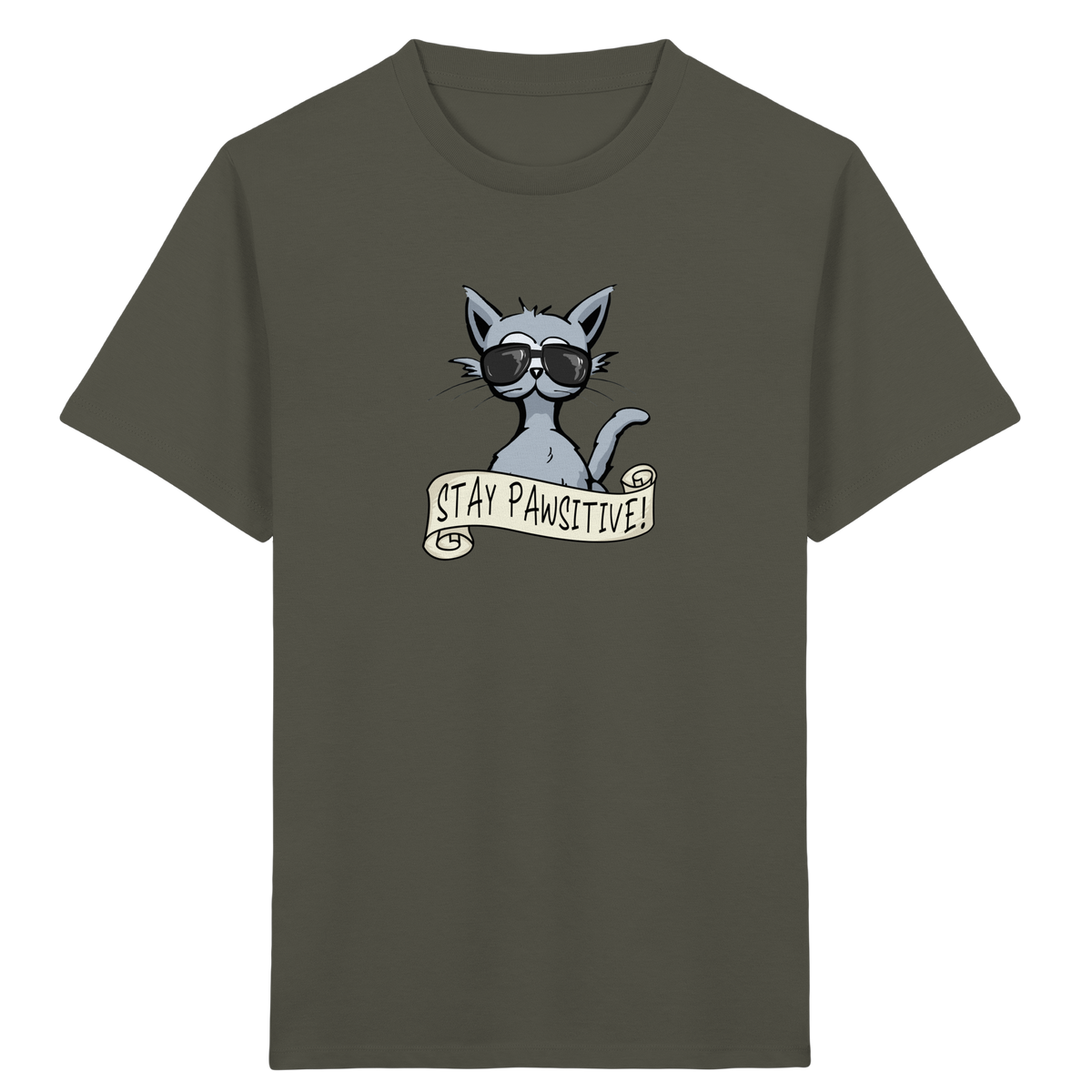 Stay Pawsitive Bleib lässig Hipster Katze - Kids Organic Shirt