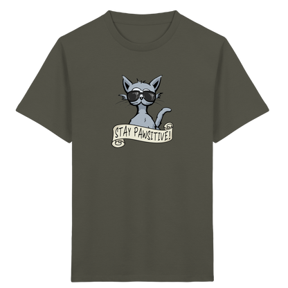 Stay Pawsitive Bleib lässig Hipster Katze - Kids Organic Shirt