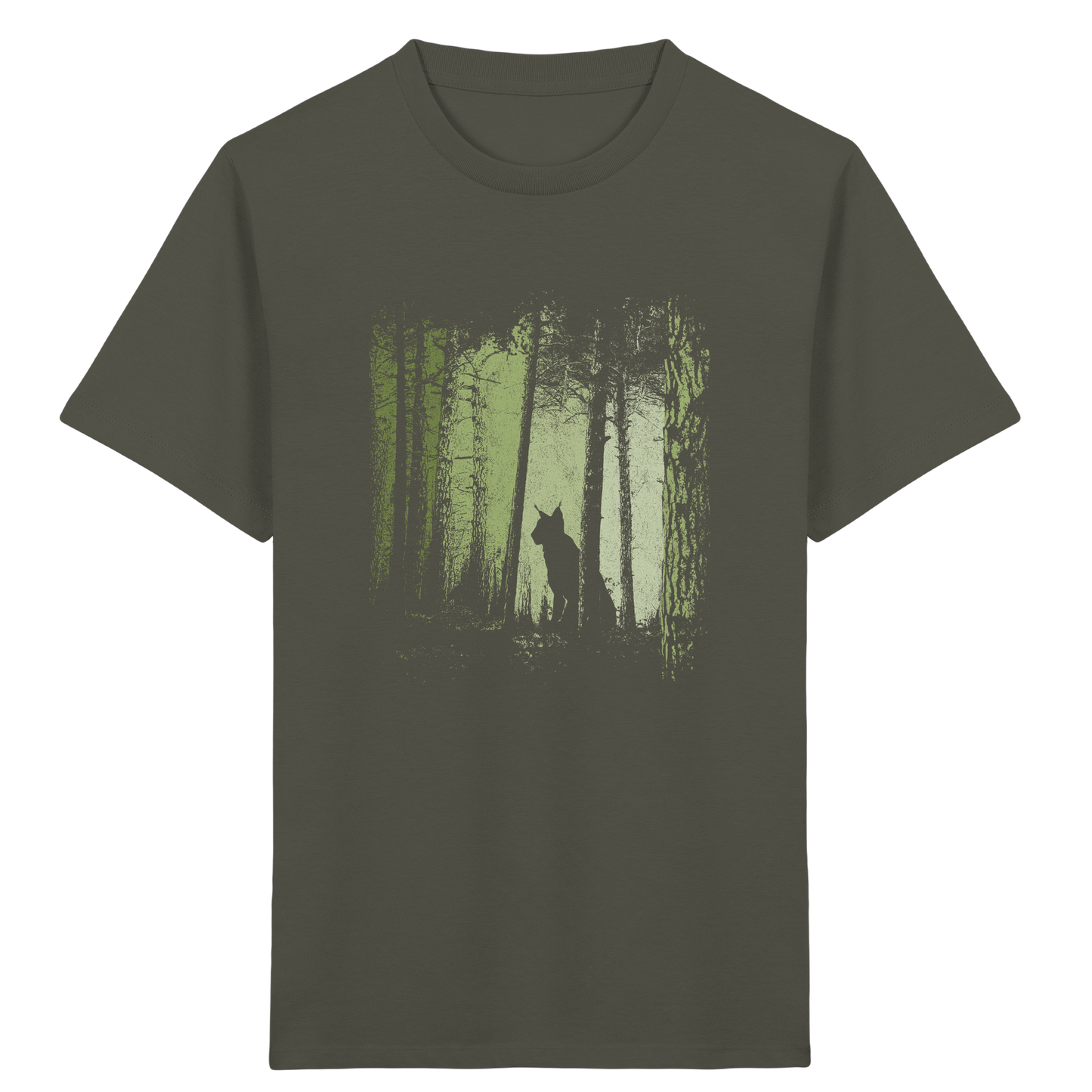 Luchs Wildkatze im Zwielicht Wald - Kids Organic Shirt