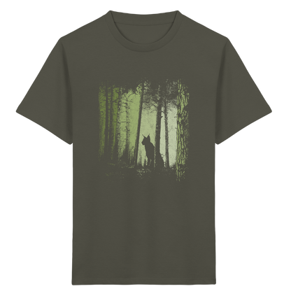 Luchs Wildkatze im Zwielicht Wald - Kids Organic Shirt