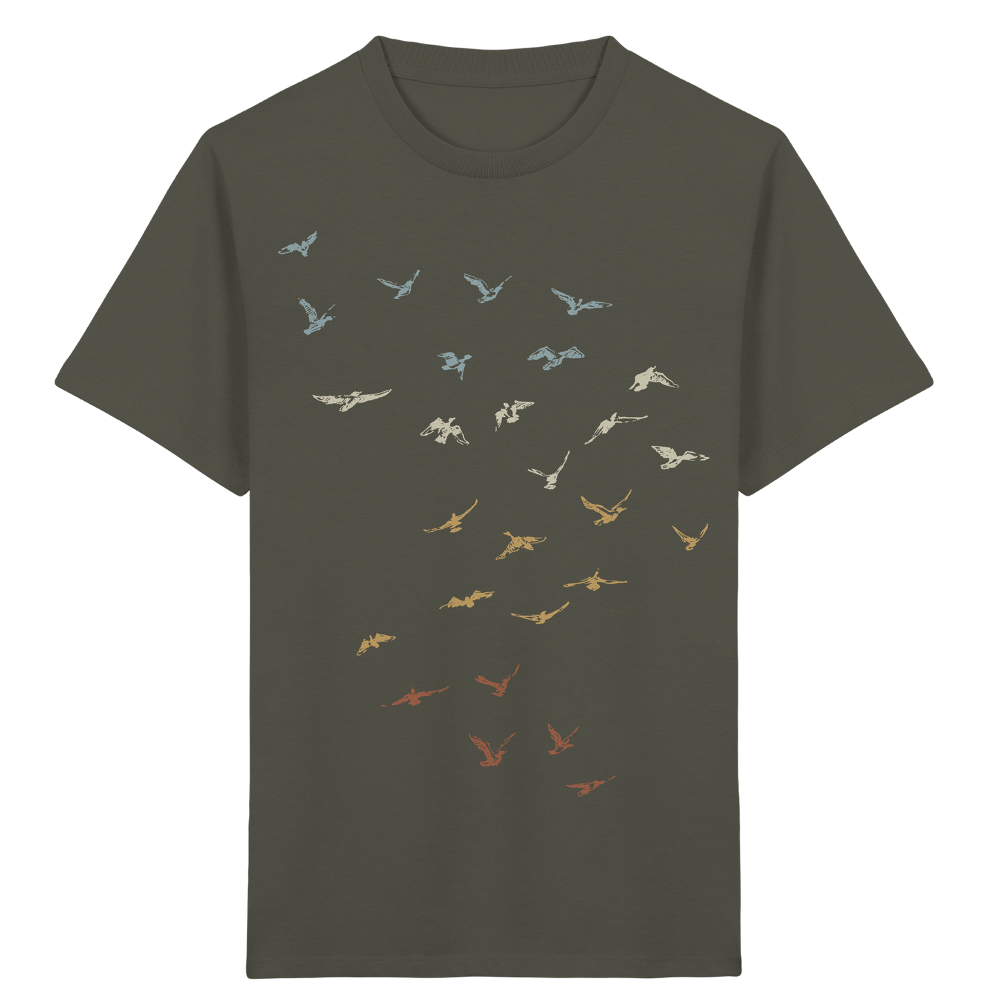 Retro Vogel Schwarm - Kids Organic Shirt