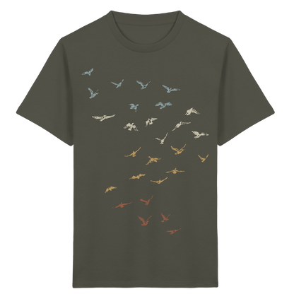 Retro Vogel Schwarm - Kids Organic Shirt
