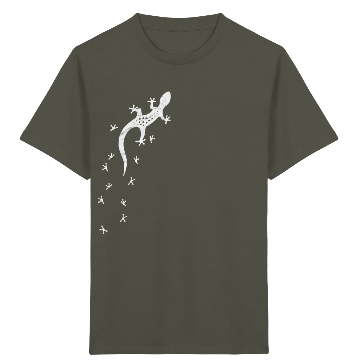 Gecko Eidechse Silhouette hell - Kids Organic Shirt