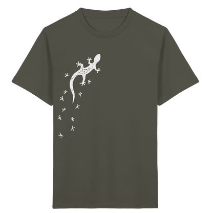 Gecko Eidechse Silhouette hell - Kids Organic Shirt