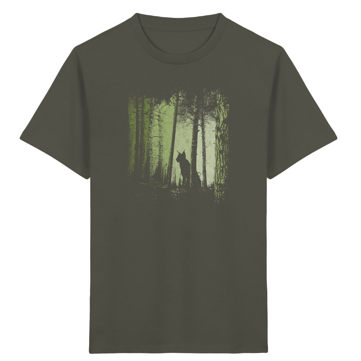 Luchs Wildkatze im Zwielicht Wald - Kids Organic Shirt