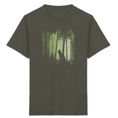Luchs Wildkatze im Zwielicht Wald - Kids Organic Shirt