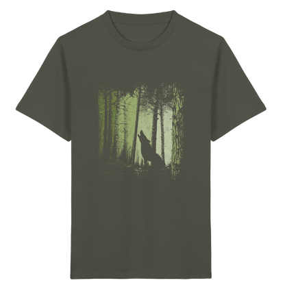 Einsamer Wolf im Zwielicht Wald  - Kids Organic Shirt
